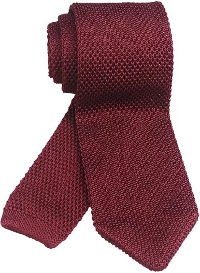 Men's Skinny Knit Tie Vintage Casual Formal Designer Necktie Pointed Bottom - Image 2